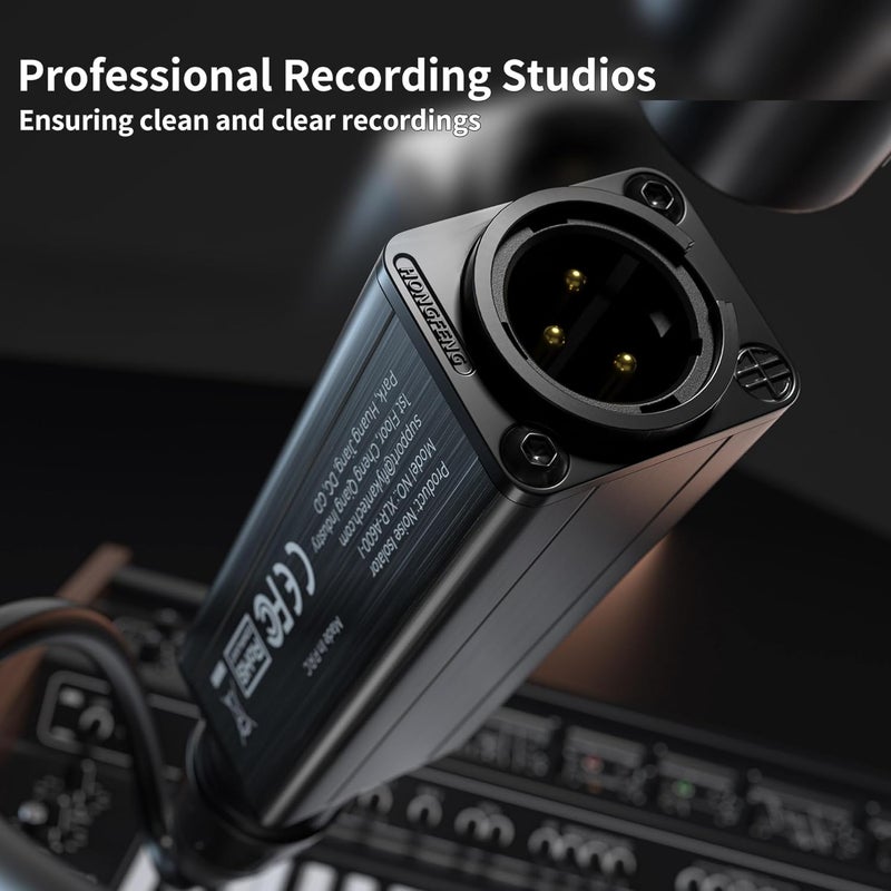 Fly Kan عازل ضوضاء XLR احترافي، مزيل ضوضاء حلقة الأرض، قناة واحدة، سلبي، M/F، معدني - Image 5